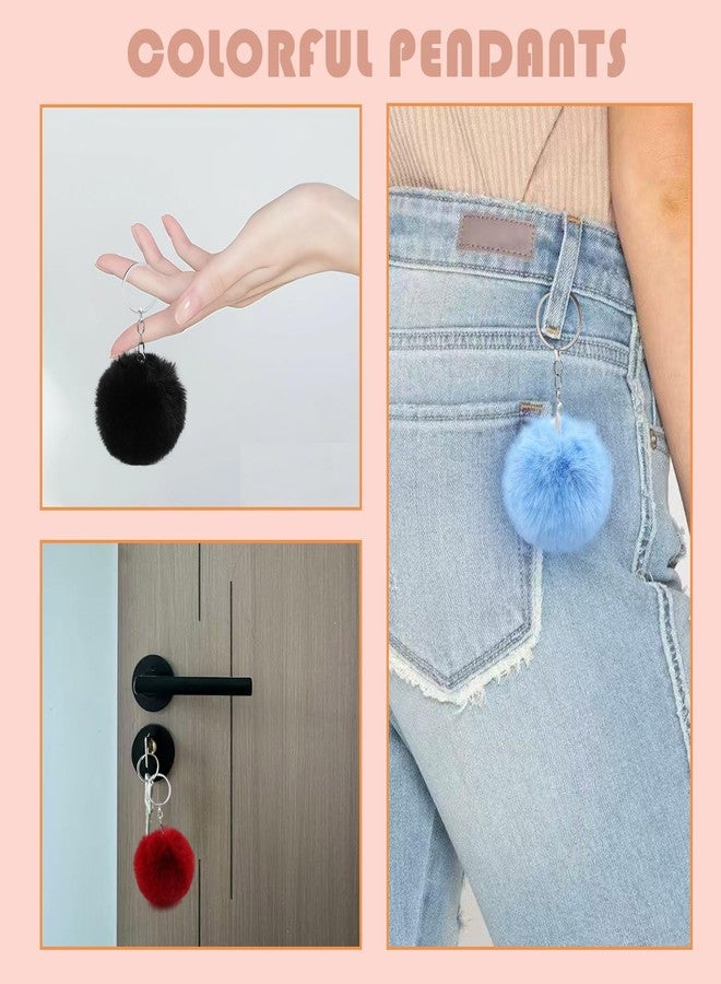 Cxtiy 8-Pack Fluffy Keychains for Women Girl - Soft Cute Bag Charms for kids, Purse Accessories, Car Keychain, Backpack & Jeans Decor (8 Colors) - Image 4